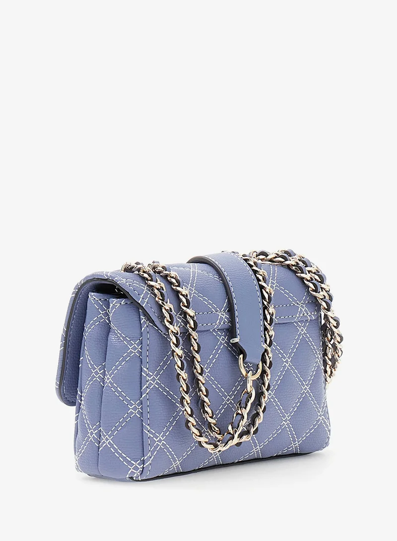 GUESS Giully II Flap Over Quilted Mini Crossbody Bag
